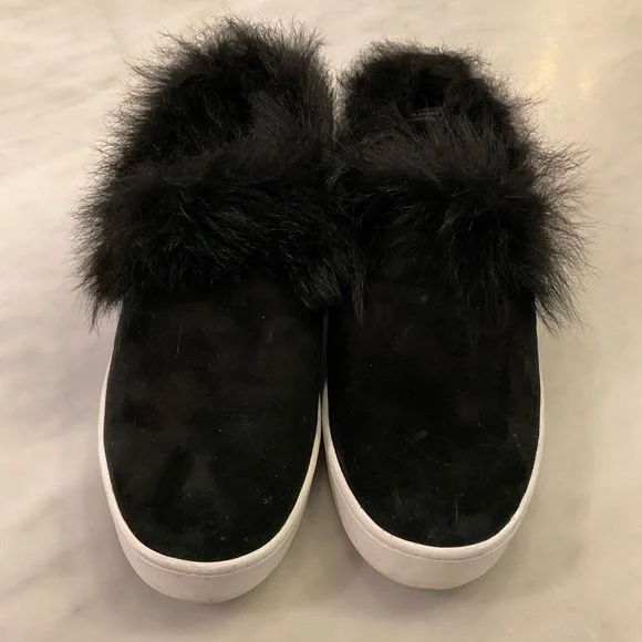Donna Karan Tianna suede and genuine fur sneakers size 9 - Picture 1 of 6